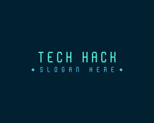Hack - Pixelated Tech Wordmark logo design