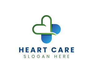 Cardiology - Heart Hospital Cross logo design