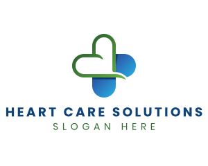 Heart Hospital Cross logo design