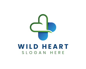 Heart Hospital Cross logo design