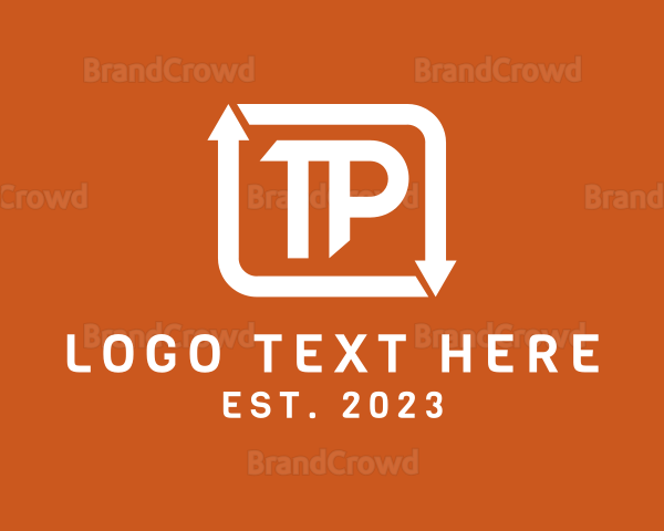 Arrow Loop Monogram Letter TP Logo