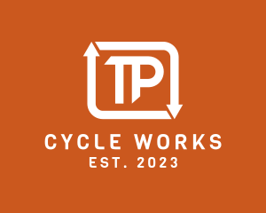 Cycle - Arrow Loop Monogram Letter TP logo design
