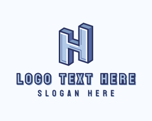 Lettermark - 3D Business Letter H logo design