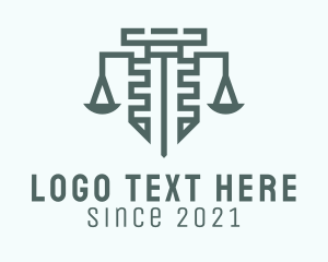 Justice System - Green Fortress Law Firm logo design
