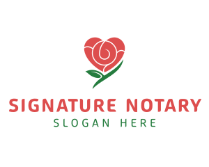 Valentine Rose Heart Logo