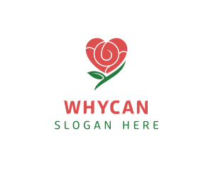 Valentine Rose Heart Logo