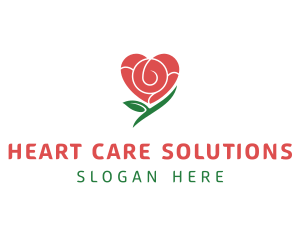 Valentine Rose Heart logo design