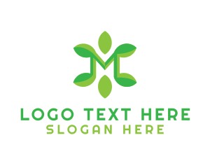 Vegan - Eco Green Letter M logo design