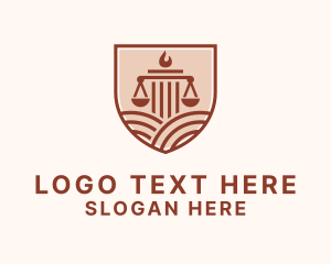 Column - Justice Scales School Shield logo design