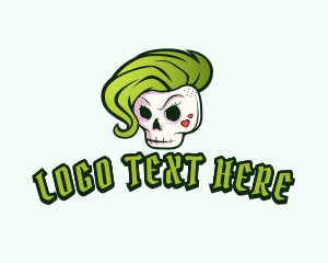 Gamer - Punk Skull Rocker logo design
