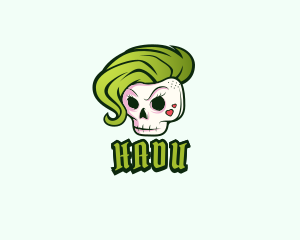 Barber - Punk Skull Rocker logo design