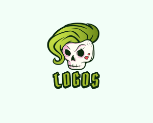 Character - Punk Skull Rocker logo design