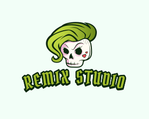 Punk Skull Rocker  logo design