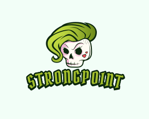 Gamer - Punk Skull Rocker logo design