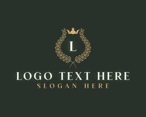 High End - Classic Crown Wreath logo design