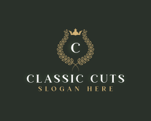 Classic Crown Wreath  logo design