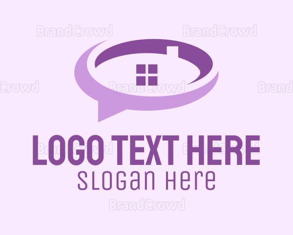 Purple Realty Speech Bubble Logo