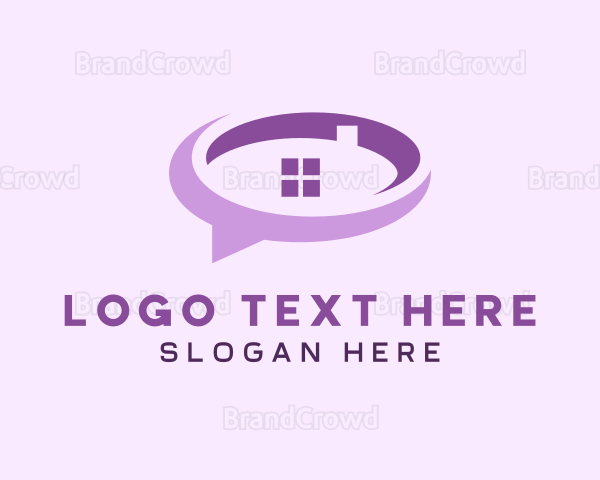 Purple Realty Speech Bubble Logo