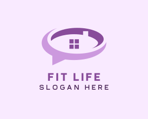 Residential - Purple Realty Speech Bubble logo design