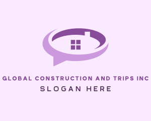 Real Estate Agent - Purple Realty Speech Bubble logo design