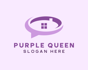 Purple Realty Speech Bubble logo design