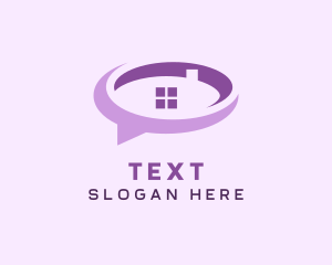 Purple Realty Speech Bubble logo design