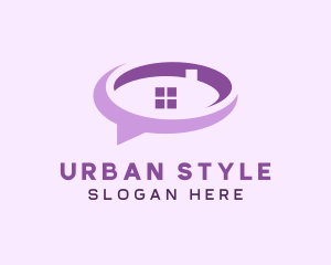Real Estate Agent - Purple Realty Speech Bubble logo design