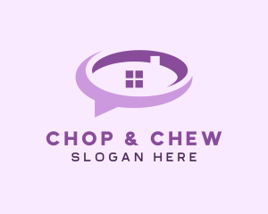 Text - Purple Realty Speech Bubble logo design