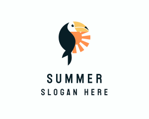 Toucan Bird Sunrise logo design