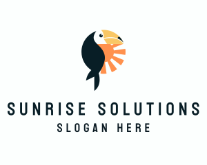 Toucan Bird Sunrise logo design
