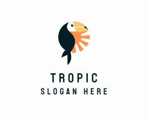 Toucan Bird Sunrise logo design