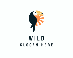 Aviary - Toucan Bird Sunrise logo design