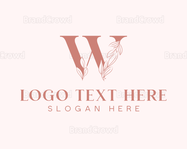 Elegant Leaves Letter W Logo