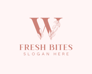 Beauty Wellness - Elegant Leaves Letter W logo design