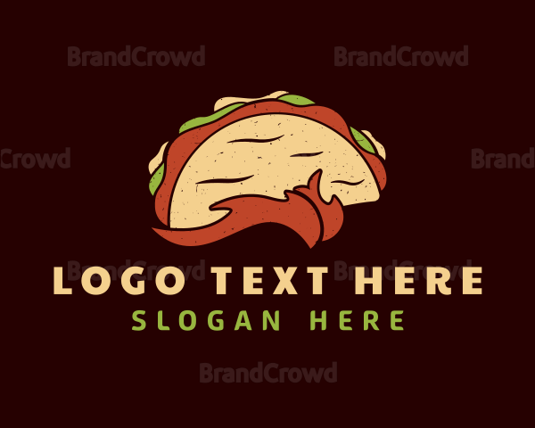 Retro Taco Snack Logo