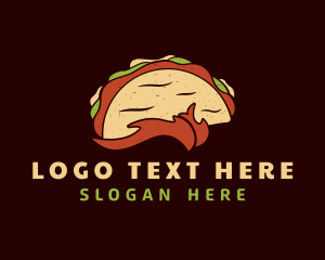 Quesadilla - Retro Taco Snack logo design