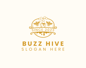 Beehive Honey Bee logo design