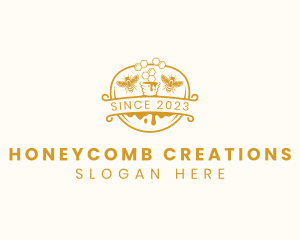 Beehive Honey Bee logo design