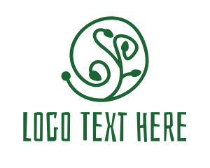 Stem - Green Organic Plant logo design