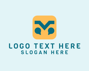 Communication - Chat App Letter V logo design