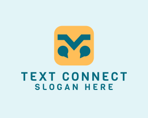 Texting - Chat App Letter V logo design