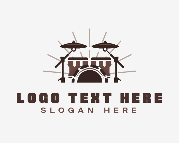 Music Lessons - Drums Drummer Band logo design