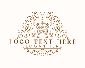 Wax - Candle Leaf Spa logo design