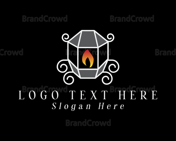 Flame Ornate Lamp Logo