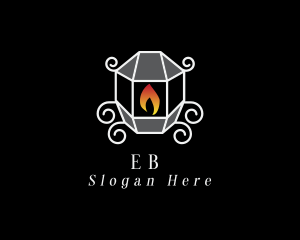 Flame Ornate Lamp Logo