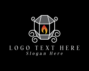 Lighting - Flame Ornate Lamp logo design