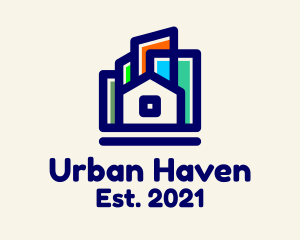 Multicolor Urban House logo design