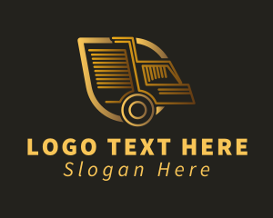 Frieght - Gold Delivery Truck logo design