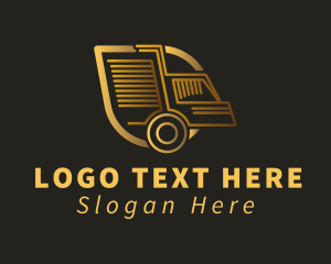 Towing - Gold Delivery Truck logo design