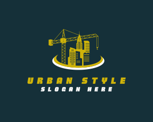 Construction Crane Building Logo